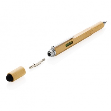 Logo trade business gift photo of: Bamboo 5-in-1 toolpen