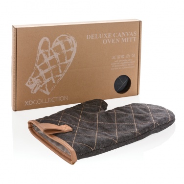 Logo trade promotional products image of: Deluxe canvas oven mitt