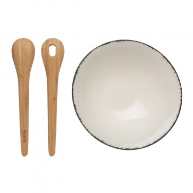 Logo trade promotional merchandise picture of: Ukiyo salad bowl with bamboo salad server