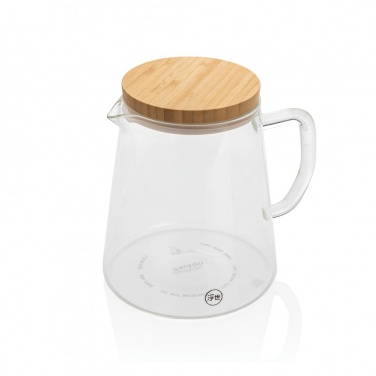 Logo trade promotional giveaway photo of: Ukiyo borosilicate glass carafe with bamboo lid 1.2L