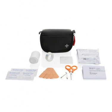 Logo trade corporate gift photo of: RCS recycled nubuck PU pouch first aid set mailable