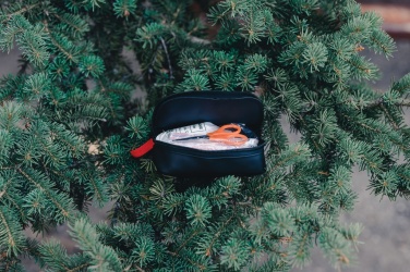 Logo trade corporate gift photo of: RCS recycled nubuck PU pouch first aid set mailable