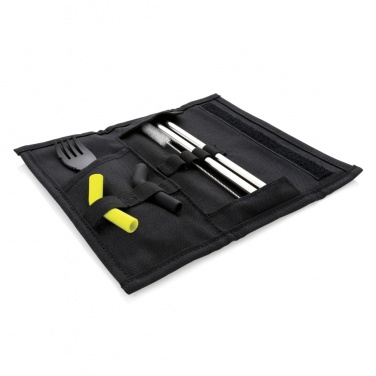 Logo trade promotional products image of: Tierra 2pcs straw and cutlery set in pouch