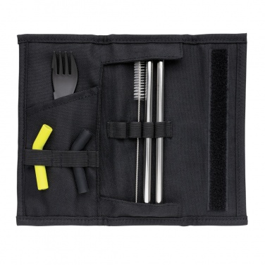 Logotrade promotional giveaways photo of: Tierra 2pcs straw and cutlery set in pouch