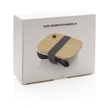 Logo trade promotional gifts picture of: Glass lunchbox with bamboo lid