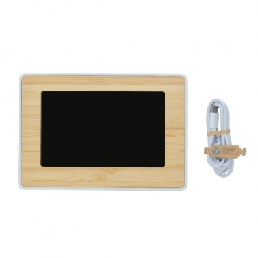 Logo trade promotional items picture of: Utah RCS recycled plastic and bamboo LED clock