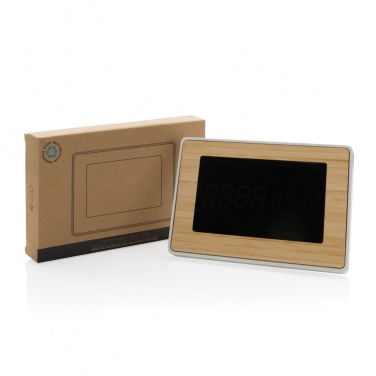 Logotrade promotional gift picture of: Utah RCS recycled plastic and bamboo LED clock
