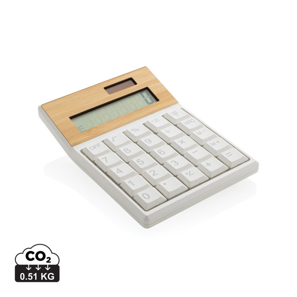 Logo trade promotional items image of: Utah RCS recycled plastic and  bamboo calculator