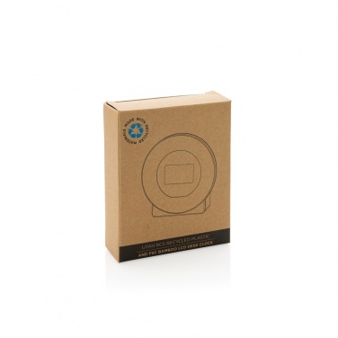 Logotrade corporate gift picture of: Utah RCS rplastic and bamboo LCD desk clock