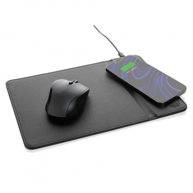 Logo trade business gifts image of: Swiss Peak RCS recycled PU 10W wireless charging mousepad