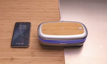 Logo trade promotional item photo of: Rena UV-C steriliser box with 5W wireless charger
