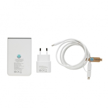Logo trade business gift photo of: Surge RCS recyled PET 20W type C 3 pcs charging set