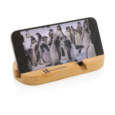 Logo trade advertising products picture of: Bamboo tablet and phone holder