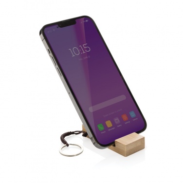 Logotrade corporate gifts photo of: Standkey bamboo keychain phone stand