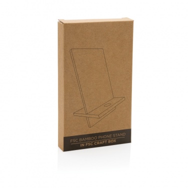 Logo trade promotional product photo of: Bamboo phone stand in kraft box