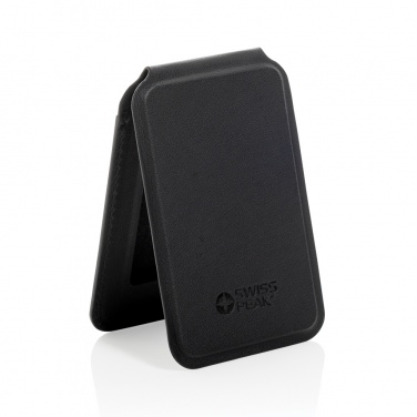 Logo trade promotional gifts picture of: Magstand RCS recycled PU magnetic phone wallet with stand