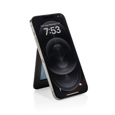 Logo trade corporate gift photo of: Magstand RCS recycled PU magnetic phone wallet with stand