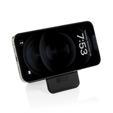 Logo trade promotional items image of: Magstand RCS recycled PU magnetic phone wallet with stand