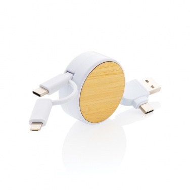 Logotrade promotional product picture of: RCS recycled plastic Ontario 6-in-1 retractable cable