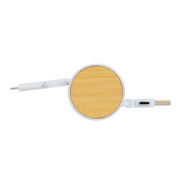 Logo trade promotional products image of: RCS recycled plastic Ontario 6-in-1 retractable cable