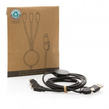 Logo trade business gifts image of: RCS recycled TPE and recycled plastic 6-in-1 cable