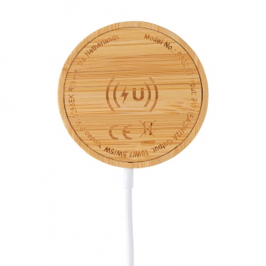 Logotrade promotional giveaway picture of: 10W bamboo magnetic wireless charger