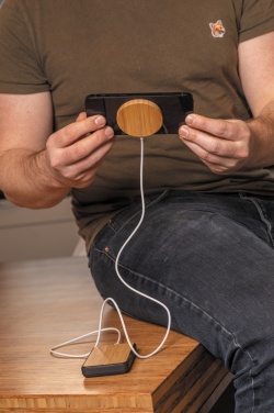 Logotrade promotional products photo of: 10W bamboo magnetic wireless charger