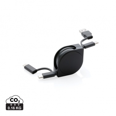 Logo trade promotional giveaways picture of: RCS standard recycled plastic and TPE 6-in-1 cable