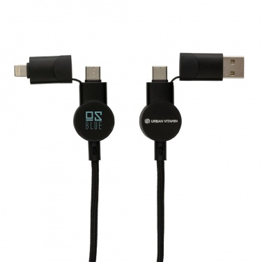 Logo trade promotional products picture of: Oakland RCS recycled plastic 6-in-1 fast charging 45W cable