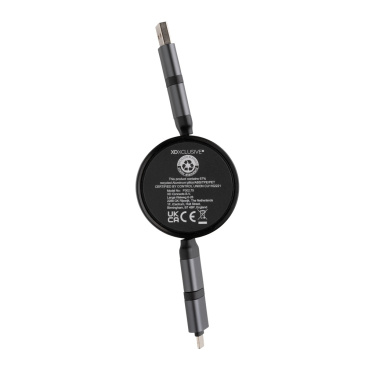 Logotrade promotional item picture of: Terra RCS recycled aluminium retractable 6 in 1 cable