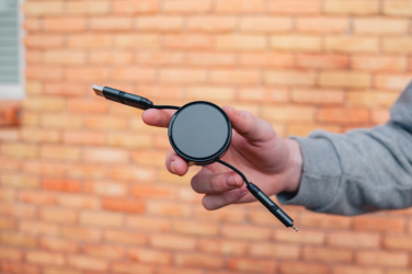 Logo trade promotional giveaway photo of: Terra RCS recycled aluminium retractable 6 in 1 cable
