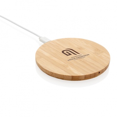 Logotrade advertising product image of: Bamboo 5W round wireless charger
