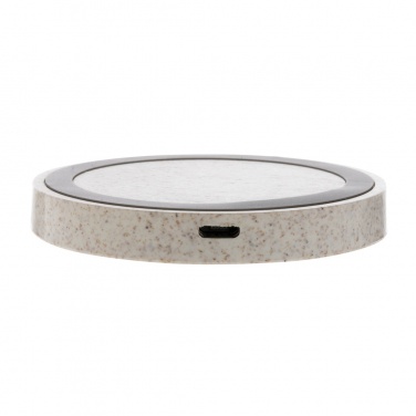 Logo trade promotional items image of: Wheat Straw 5W round wireless charging pad