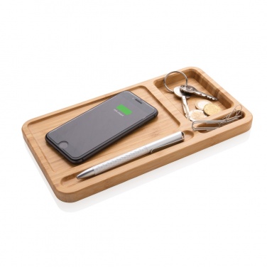 Logotrade corporate gift image of: Bamboo desk organiser 10W wireless charger