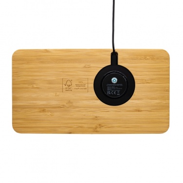 Logotrade promotional items photo of: Bamboo desk organiser 10W wireless charger