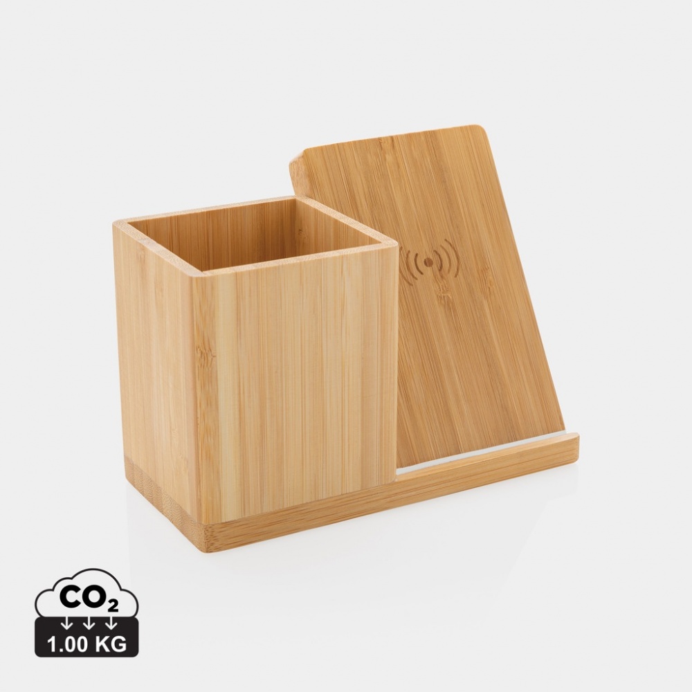 Logotrade promotional gift image of: Calgary bamboo 10W wireless charger