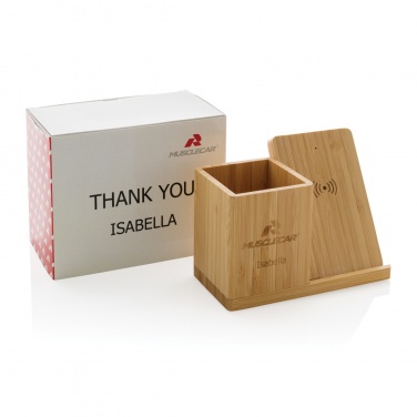 Logotrade advertising products photo of: Calgary bamboo 10W wireless charger