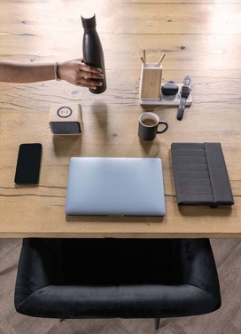 Logotrade corporate gift picture of: Ontario recycled plastic & bamboo 3-in-1 wireless charger