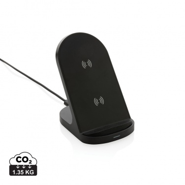 Logo trade promotional item photo of: RCS recycled plastic double coil wireless stand 15W