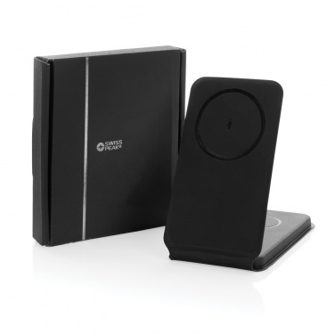 Logo trade promotional giveaways image of: Swiss Peak RCS rPU 15W  3-in-1 magnetic wireless charger