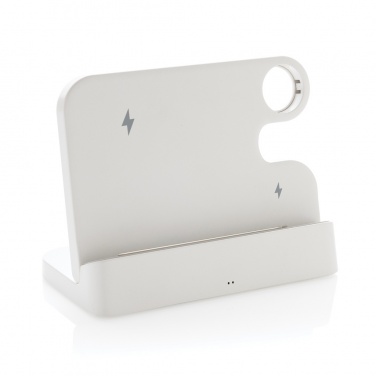 Logo trade promotional items image of: Joltz RCS recycled plastic dual 15W charger with iWatch slot