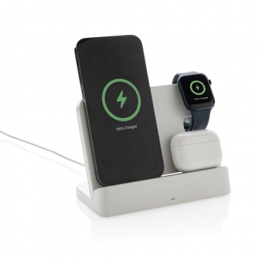 Logotrade promotional products photo of: Joltz RCS recycled plastic dual 15W charger with iWatch slot