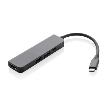 Logo trade promotional merchandise picture of: Terra RCS recycled aluminum hub with HDMI input