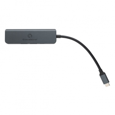 Logo trade promotional gifts picture of: Terra RCS recycled aluminum hub with HDMI input