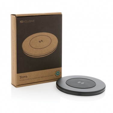 Logo trade promotional gifts image of: Terra RCS recycled aluminium 10W wireless charger