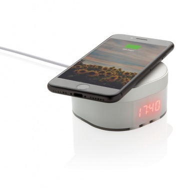 Logotrade promotional merchandise image of: Aria 5W Wireless Charging Digital Clock