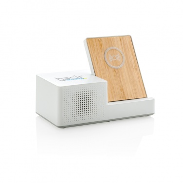 Logo trade promotional gift photo of: Ontario 5W wireless charger with speaker