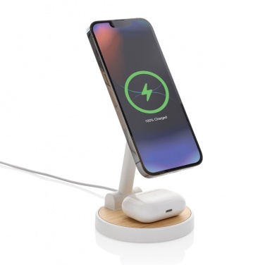 Logo trade promotional product photo of: Ontario RCS rplastic 15W magnetic charging 2 in 1 stand
