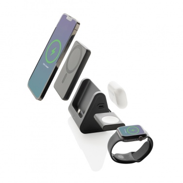 Logotrade promotional merchandise image of: Powerbase RCS recycled plastic 3 in 1 charger with powerbank