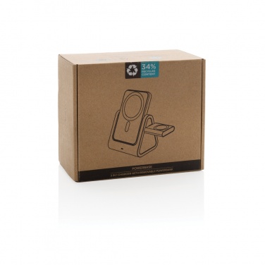 Logo trade promotional gifts image of: Powerbase RCS recycled plastic 3 in 1 charger with powerbank